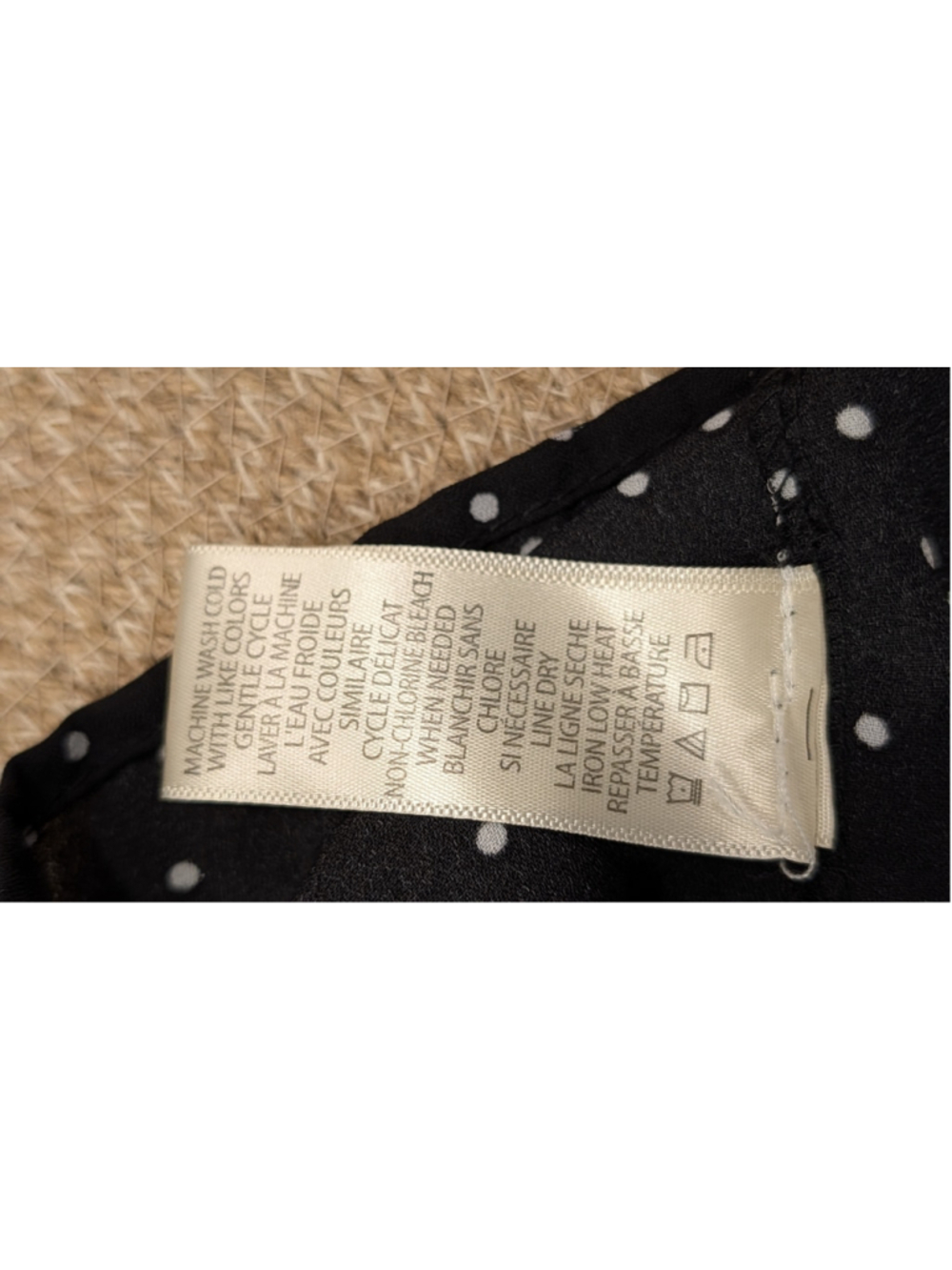 Max Studio Black Polka Dot Tie Neck Midi Dress Smocked Waist Long Sleeve Size M - Picture 8 of 8